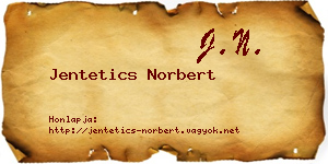 Jentetics Norbert névjegykártya