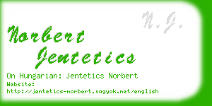 norbert jentetics business card
